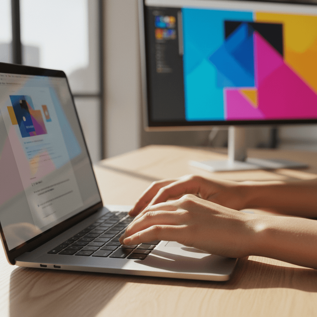 Designer working on website project